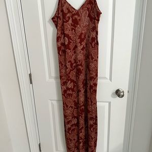 Beautiful Cotton Deep Rust Paisley Floor Length Maxi Dress